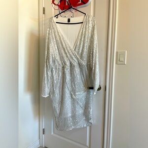 Shein 4x dress white sparkles